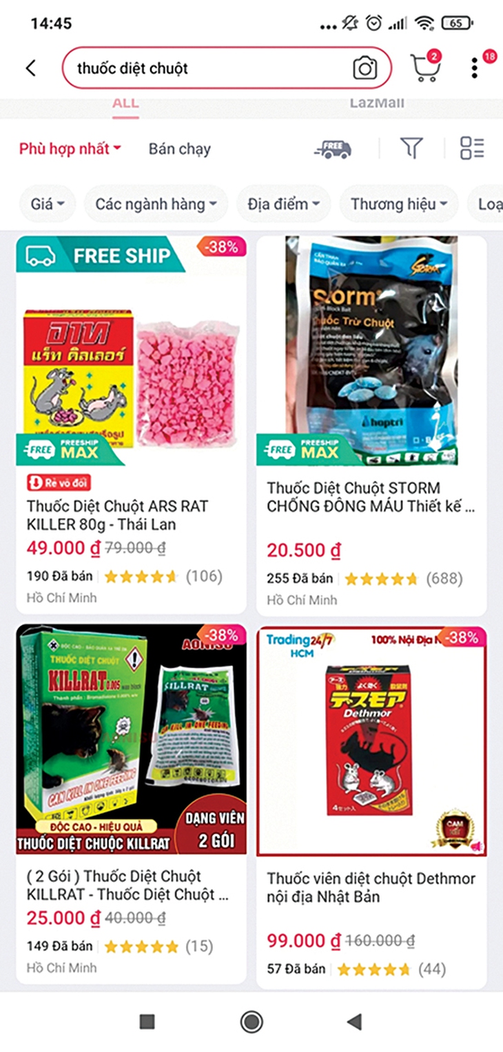 Thuốc diệt chuột nhiều màu sắc
